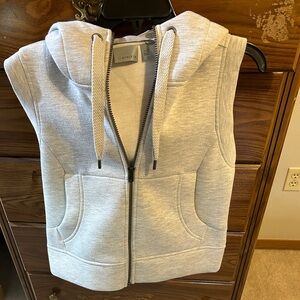 Athlete gray sweatshirt material vest hoodie